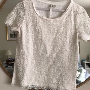 LC Lauren Conrad white lace top